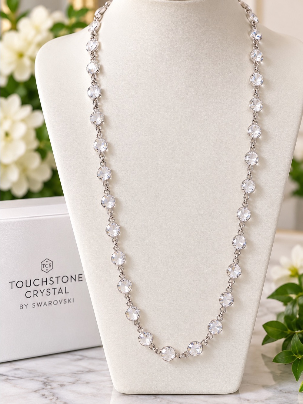 Touchstone Crystal by Swarovski Chanelle Necklace 4365NF – Rhodium